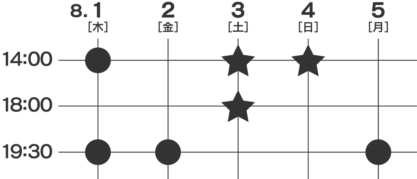 『どんぞこ』スケジュール